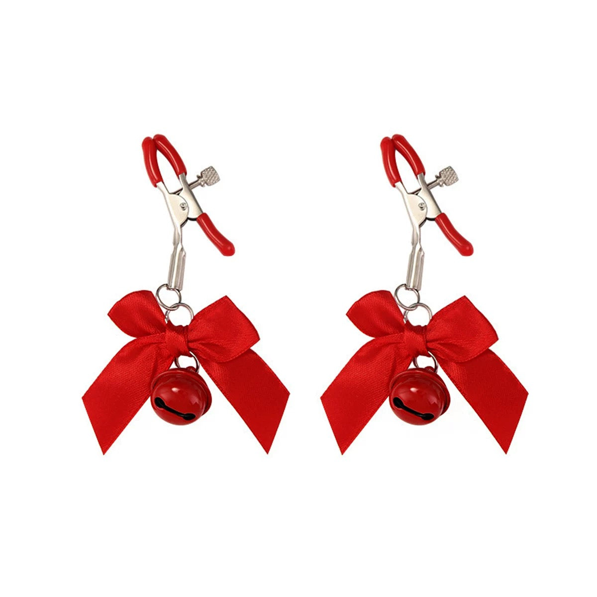 Pinzas para pezones adjustables con moño y campanita